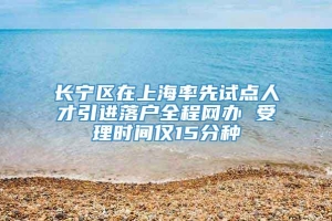 长宁区在上海率先试点人才引进落户全程网办 受理时间仅15分种