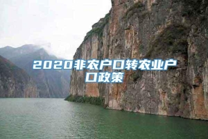 2020非农户口转农业户口政策