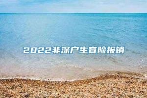 2022非深户生育险报销