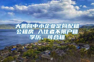 大鹏向中小企业定向配租公租房 入住者不限户籍学历、可合租