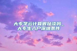 大专学云计算很扯淡吗_大专生入户深圳条件