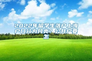 2022年留学生落户上海户口分为几类？公共户要怎