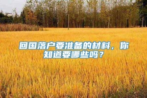 回国落户要准备的材料，你知道要哪些吗？