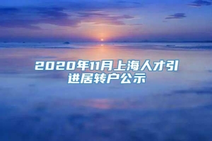 2020年11月上海人才引进居转户公示