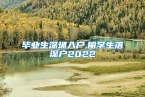 毕业生深圳入户,留学生落深户2022