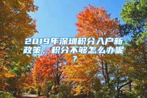 2019年深圳积分入户新政策，积分不够怎么办呢？