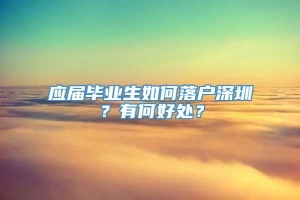 应届毕业生如何落户深圳？有何好处？