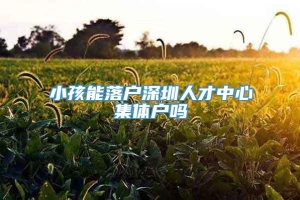 小孩能落户深圳人才中心集体户吗