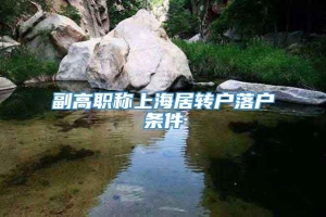 副高职称上海居转户落户条件