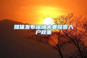 媒体发布深圳夫妻投靠入户政策