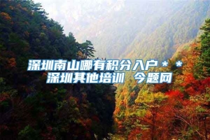 深圳南山哪有积分入户＊＊ 深圳其他培训 今题网