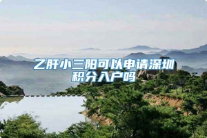 乙肝小三阳可以申请深圳积分入户吗