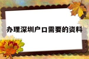 办理深圳户口需要的资料(深圳上户口需要什么资料？)