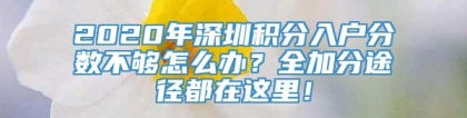 2020年深圳积分入户分数不够怎么办？全加分途径都在这里！