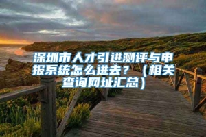 深圳市人才引进测评与申报系统怎么进去？（相关查询网址汇总）