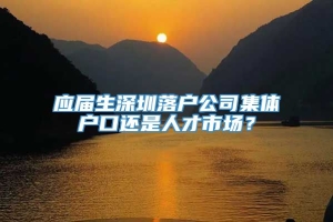 应届生深圳落户公司集体户口还是人才市场？