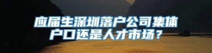 应届生深圳落户公司集体户口还是人才市场？