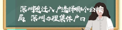 深圳随迁入户选择哪个公按局,深圳办理集体户口