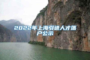 2022年上海引进人才落户公示