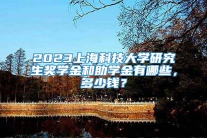 2023上海科技大学研究生奖学金和助学金有哪些，多少钱？