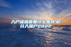 入户深圳需要什么条件,积分入深户2022