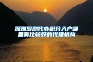 深圳罗湖代办积分入户哪里有比较好的代理机构