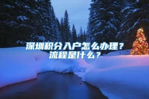 深圳积分入户怎么办理？流程是什么？