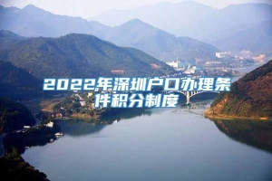 2022年深圳户口办理条件积分制度