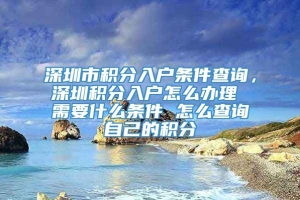 深圳市积分入户条件查询，深圳积分入户怎么办理 需要什么条件 怎么查询自己的积分