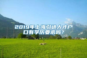 2019年上海引进人才户口有学历要求吗？