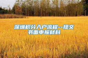 深圳积分入户流程--提交书面申报材料