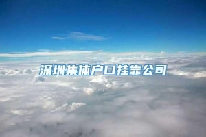 深圳集体户口挂靠公司