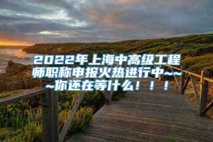 2022年上海中高级工程师职称申报火热进行中~~~你还在等什么！！！