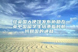 驻英国大使馆发布协助在英中国留学生搭乘临时航班回国的通知