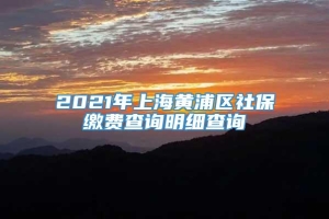 2021年上海黄浦区社保缴费查询明细查询