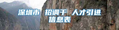 深圳市 招调干 人才引进信息表