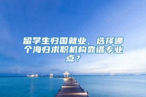 留学生归国就业，选择哪个海归求职机构靠谱专业点？