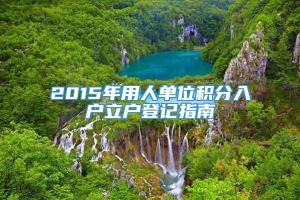 2015年用人单位积分入户立户登记指南