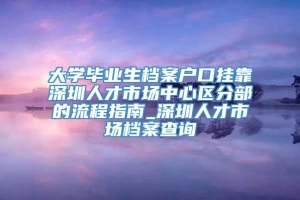 大学毕业生档案户口挂靠深圳人才市场中心区分部的流程指南_深圳人才市场档案查询