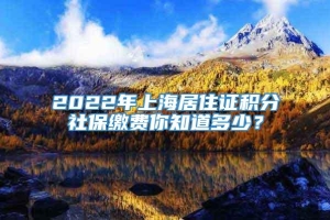 2022年上海居住证积分社保缴费你知道多少？