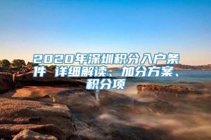 2020年深圳积分入户条件 详细解读、加分方案、积分项