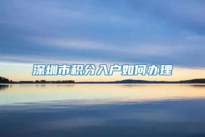 深圳市积分入户如何办理