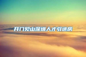 开门见山深圳人才引进房