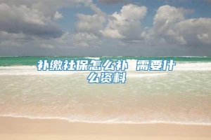 补缴社保怎么补 需要什么资料