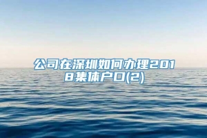 公司在深圳如何办理2018集体户口(2)