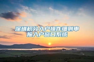 深圳积分入户操作细则申报入户窗口系统