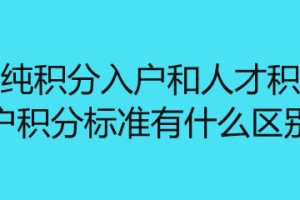 深圳纯积分入户和人才积分入户积分标准有什么区别