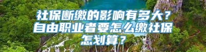 社保断缴的影响有多大？自由职业者要怎么缴社保怎划算？