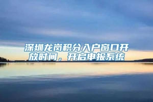 深圳龙岗积分入户窗口开放时间，开启申报系统