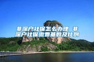 非深户社保怎么办理 非深户社保缴费基数及比例